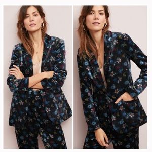 Anthropologie Corduroy Floral Blazer